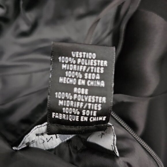 Jones New York Noir Halter Black Silk Waist Midi Party Cocktail Dress - Picture 11 of 11